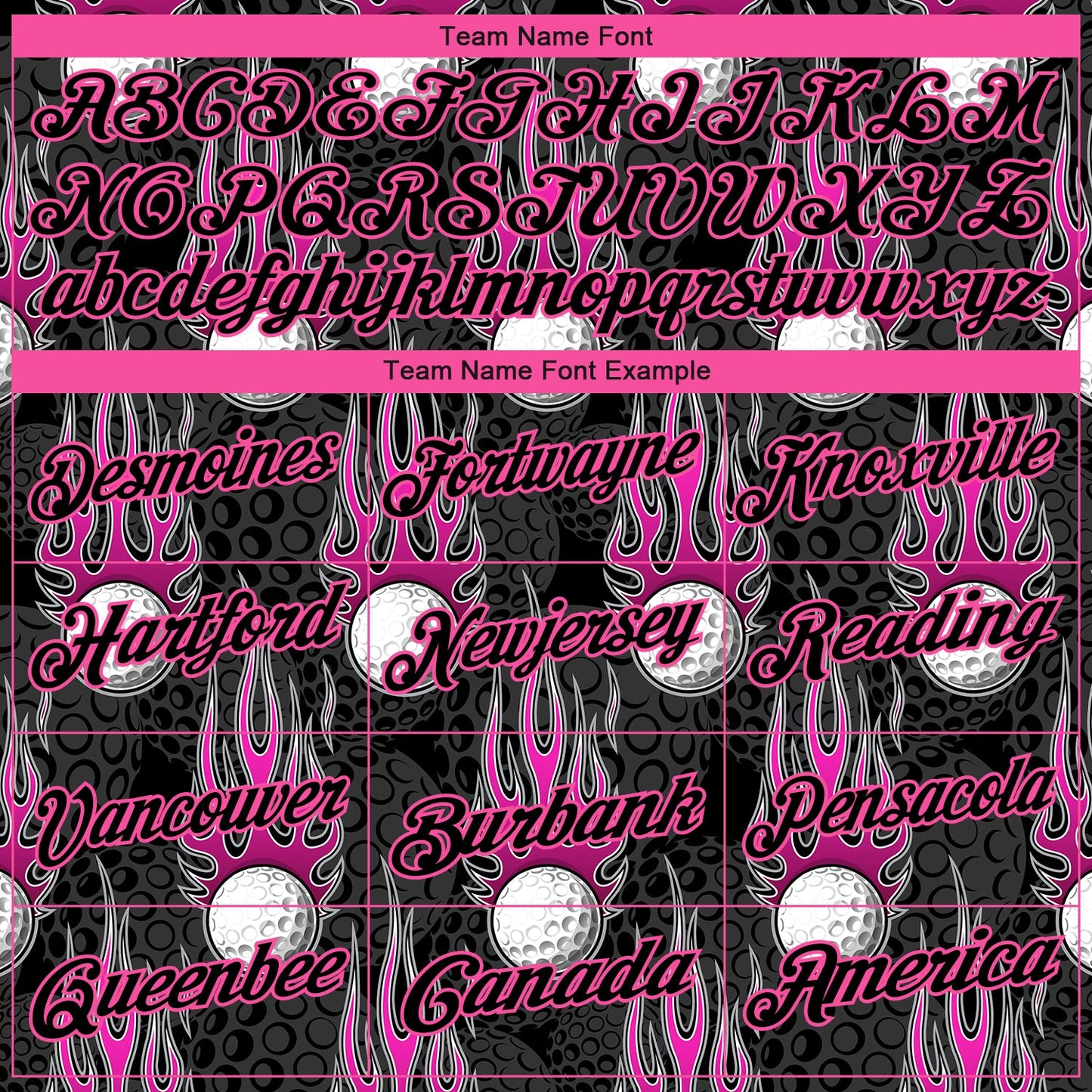 Custom Black Pink 3D Pattern Design Firely Golf Ball Performance Golf Polo Shirt view 4