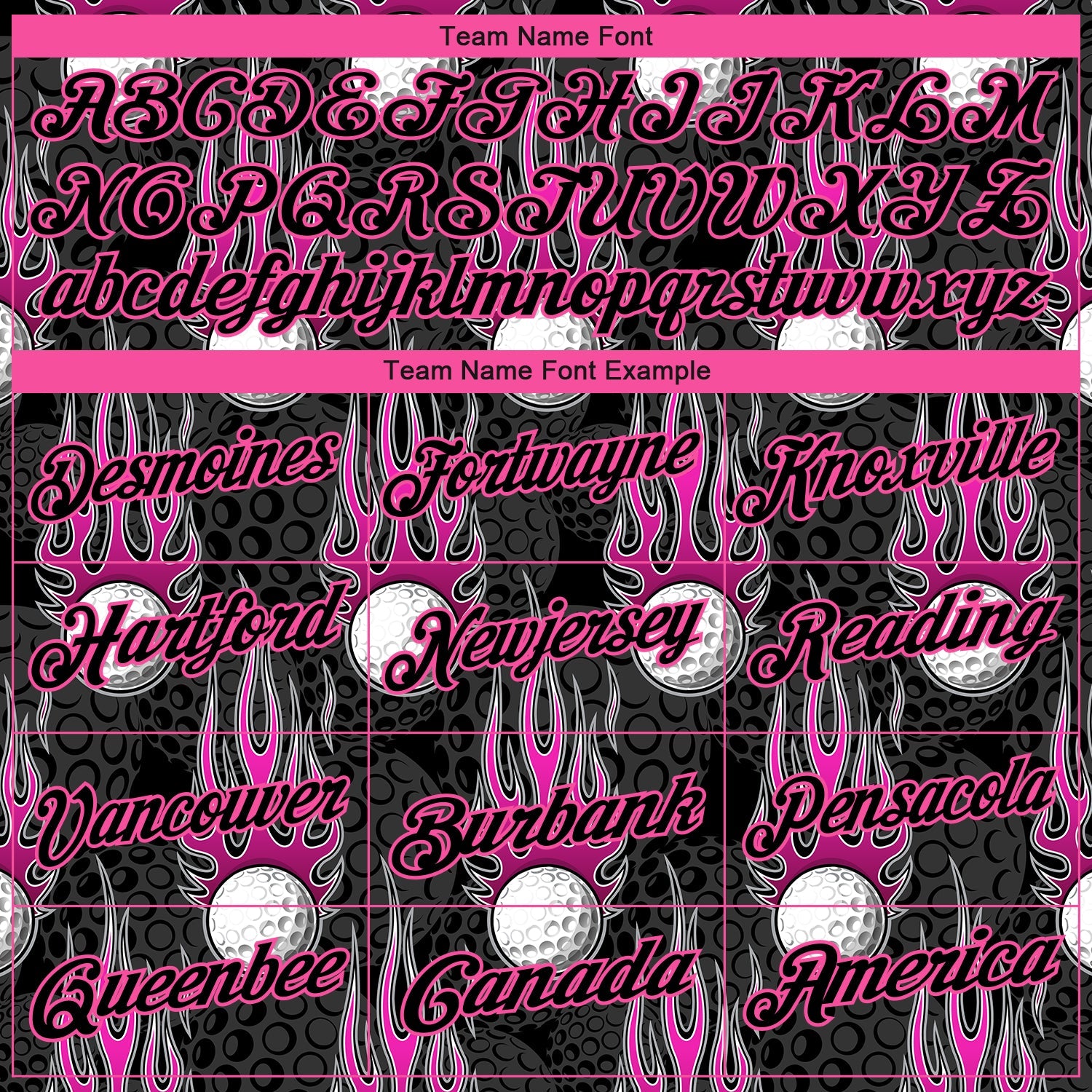 Custom Black Pink 3D Pattern Design Firely Golf Ball Performance Golf Polo Shirt view 4