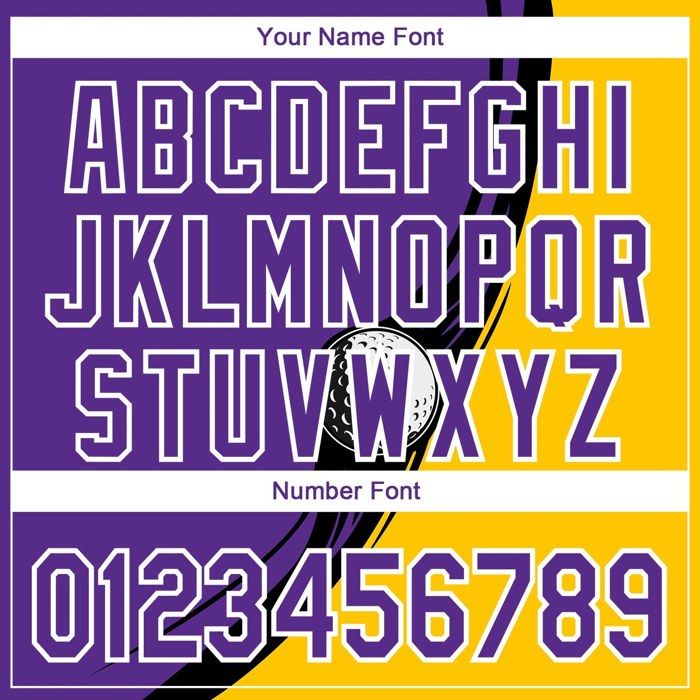 Custom Purple Yellow-Black 3D Pattern Design Golf Ball Performance Golf Polo Shirt view 5