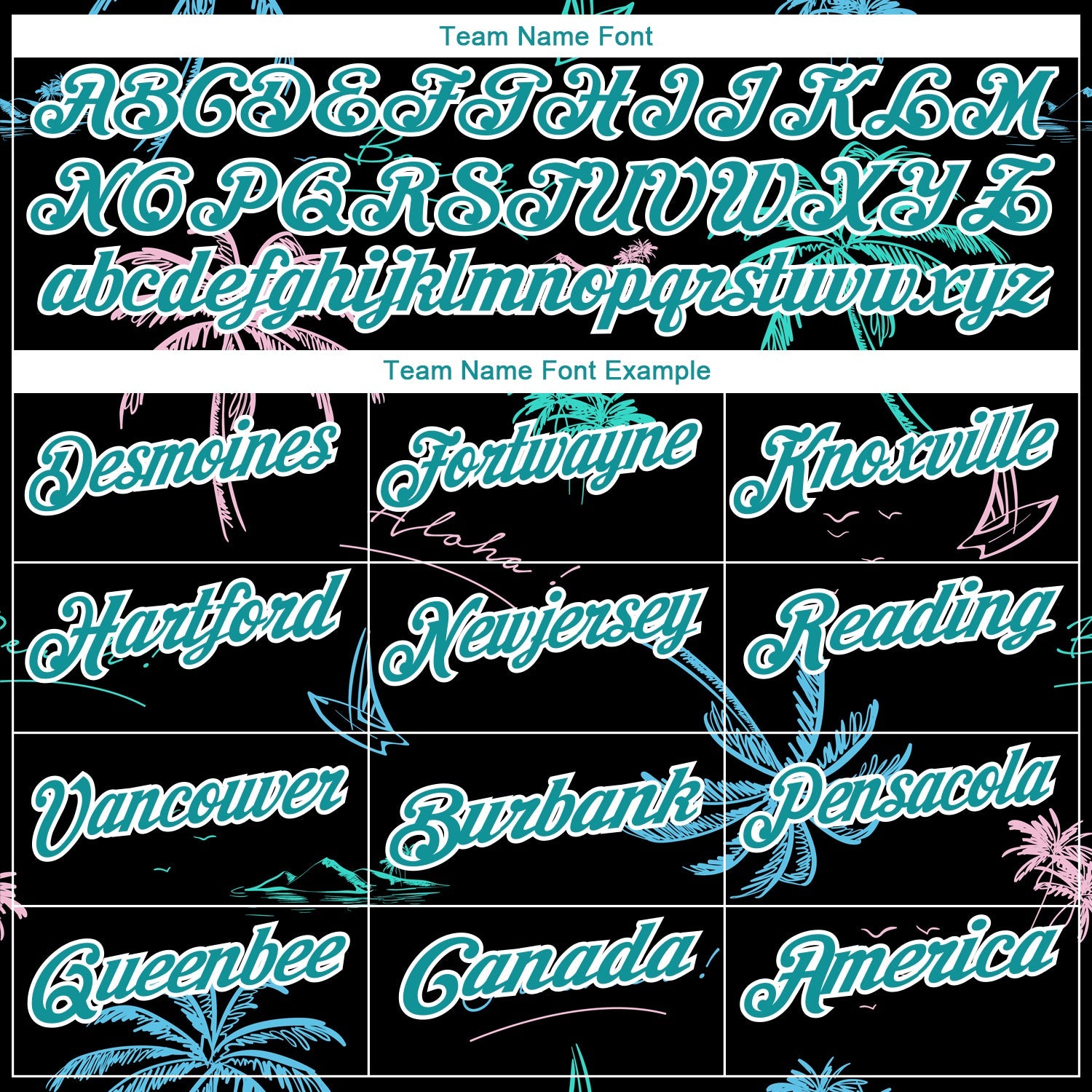 Custom Black Teal-White 3D Pattern Design Hawaii Palm Trees Performance Golf Polo Shirt view 4
