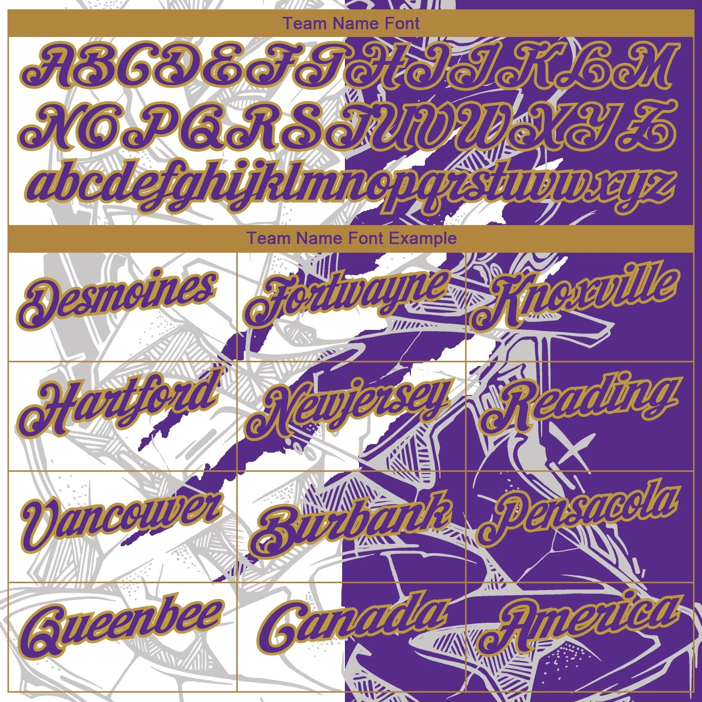 Custom Graffiti Pattern Purple-Old Gold 3D Scratch Performance Golf Polo Shirt view 4
