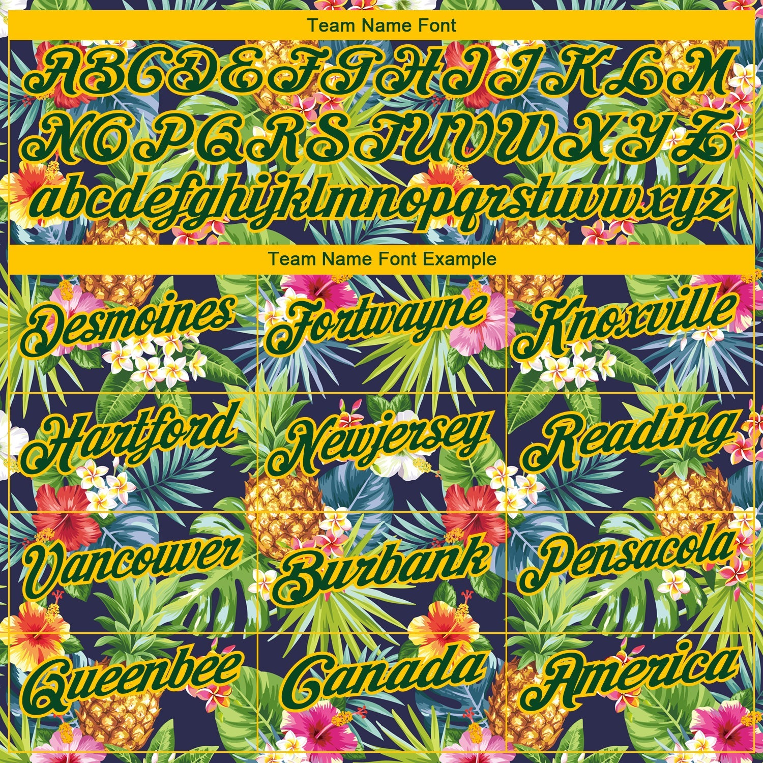 Custom Green Yellow 3D Pattern Design Tropical Pattern With Pineapples Palm Leaves And Flowers Performance Golf Polo Shirt view 4