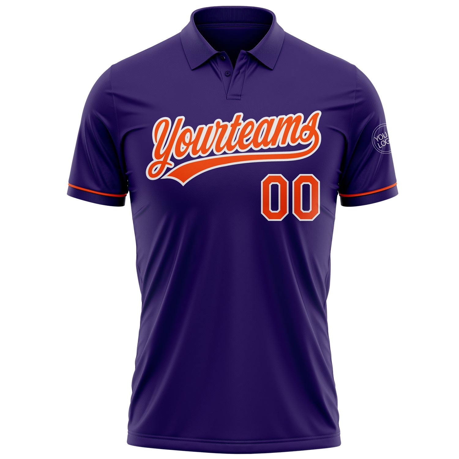 Custom Purple Orange-White Performance Vapor Golf Polo Shirt view 2