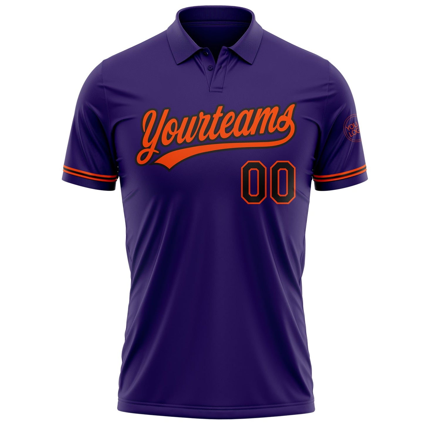 Custom Purple Black-Orange Performance Vapor Golf Polo Shirt view 2