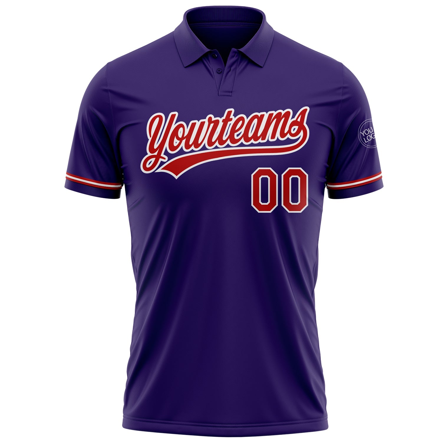 Custom Purple Red-White Performance Vapor Golf Polo Shirt view 2