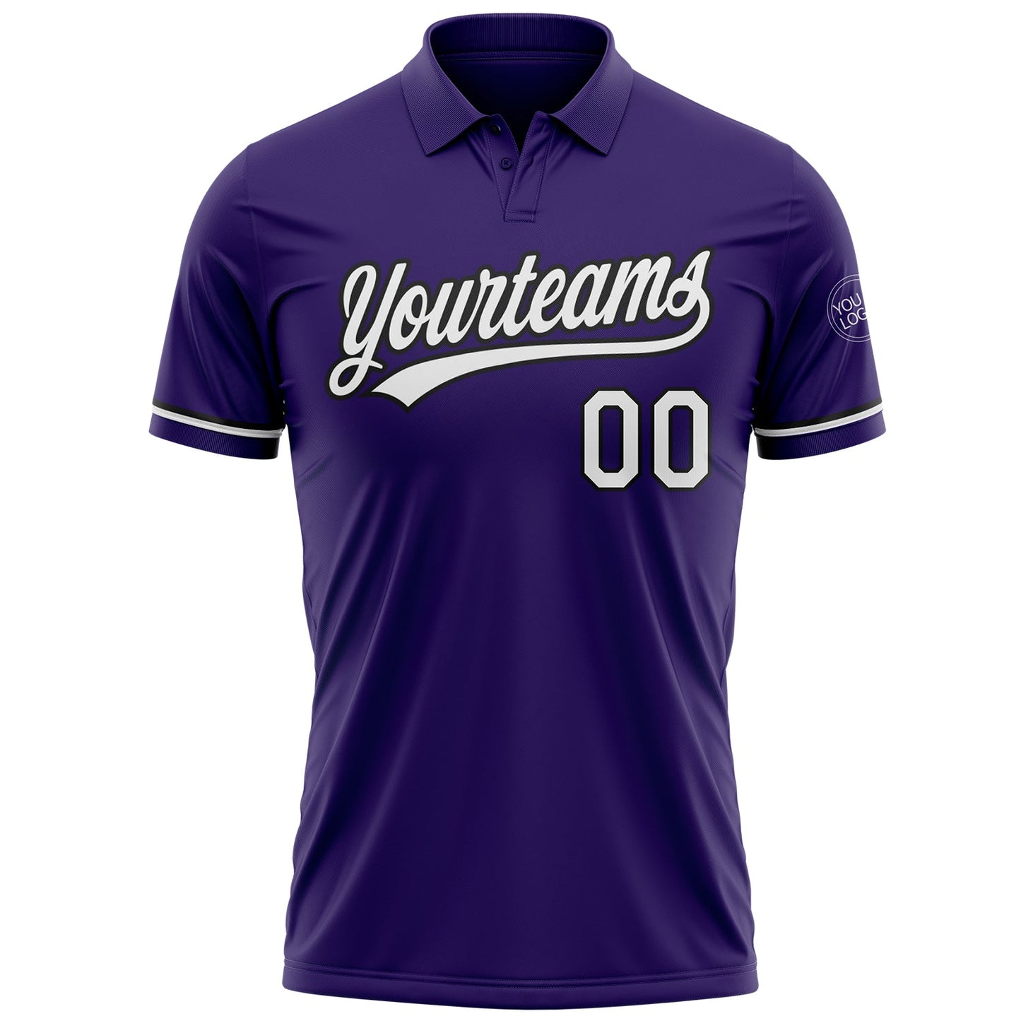 Custom Purple White-Black Performance Vapor Golf Polo Shirt view 2