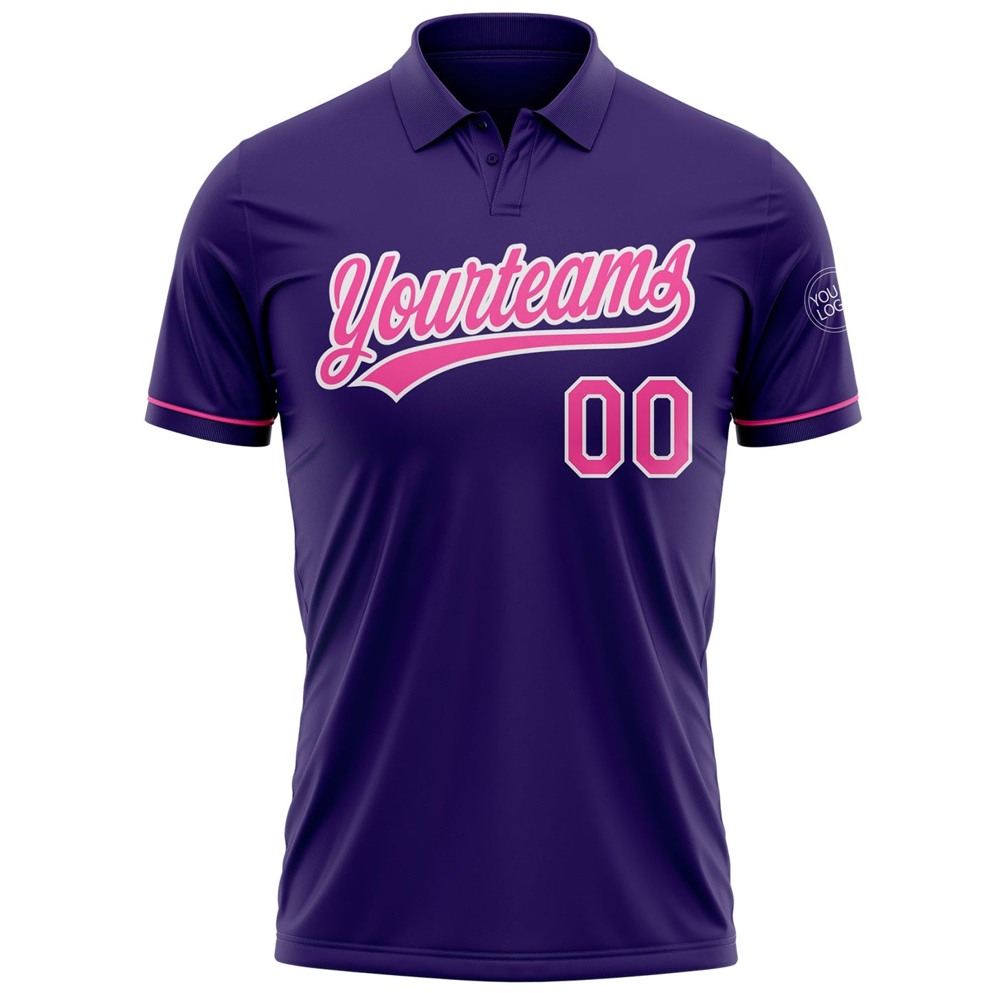 Custom Purple Pink-White Performance Vapor Golf Polo Shirt view 2