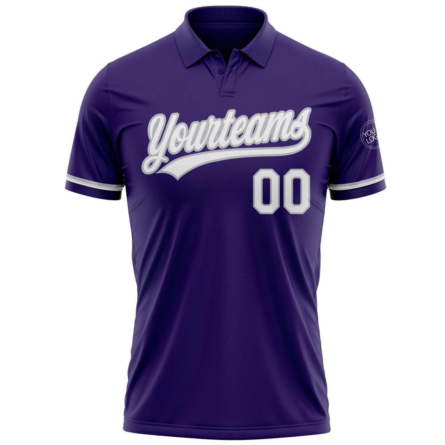 Custom Purple White-Gray Performance Vapor Golf Polo Shirt view 2