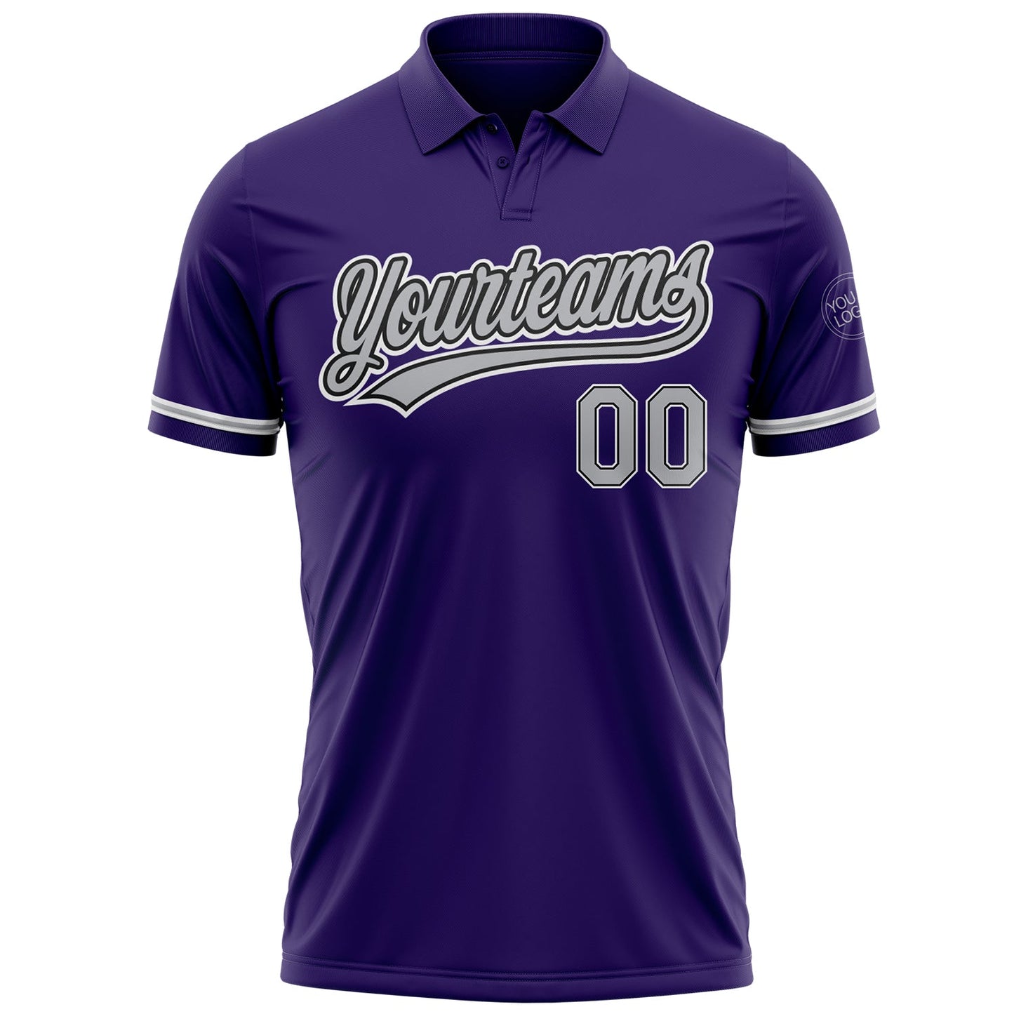 Custom Purple Gray-Black Performance Vapor Golf Polo Shirt view 2