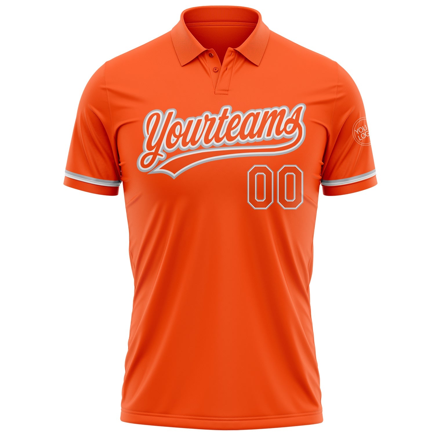 Custom Orange White-Gray Performance Vapor Golf Polo Shirt view 2