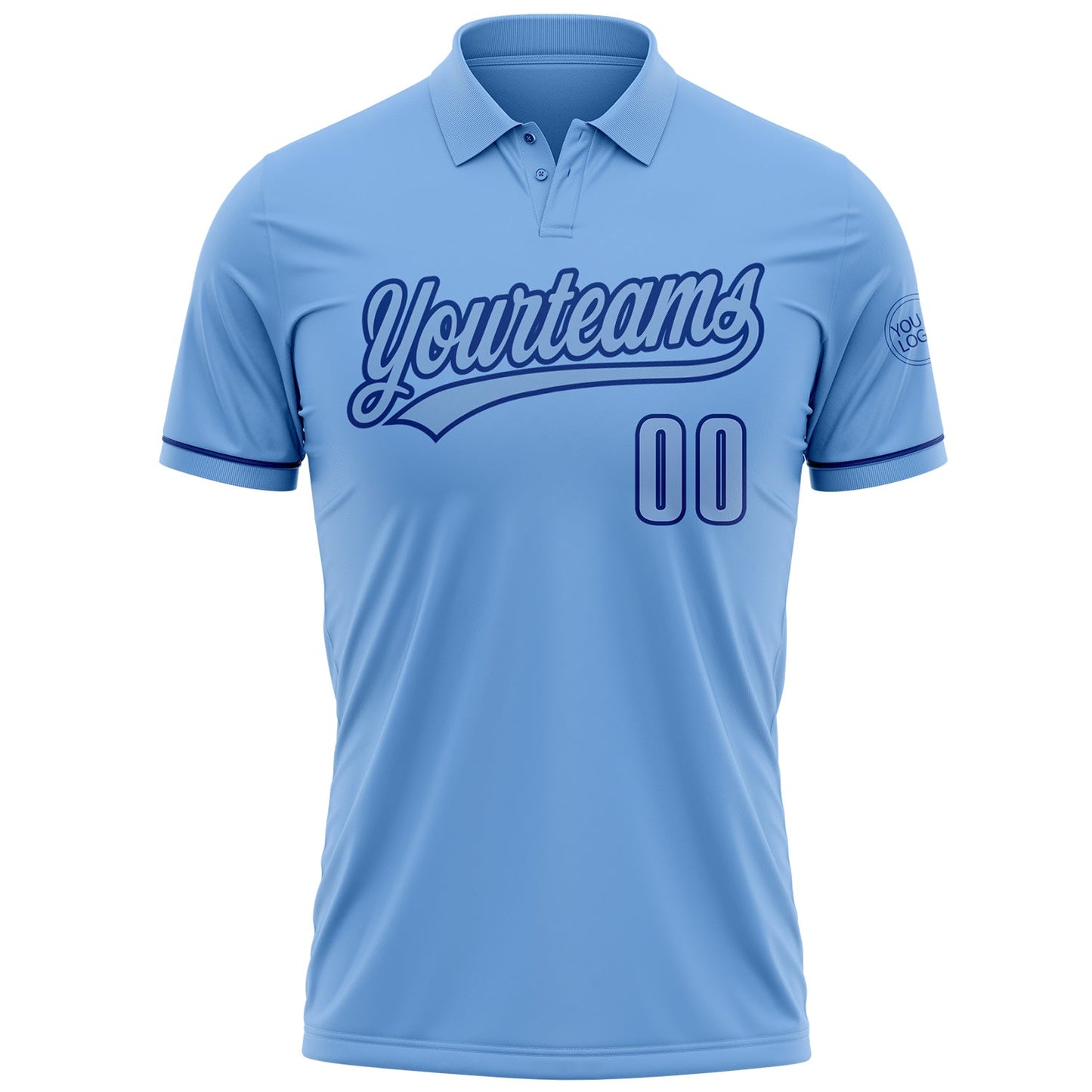 Custom Light Blue Royal Performance Vapor Golf Polo Shirt view 2