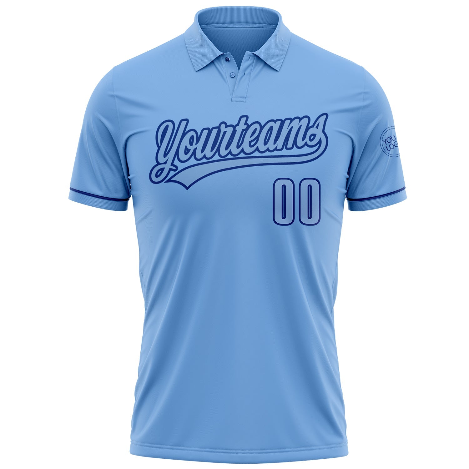 Custom Light Blue Royal Performance Vapor Golf Polo Shirt view 2