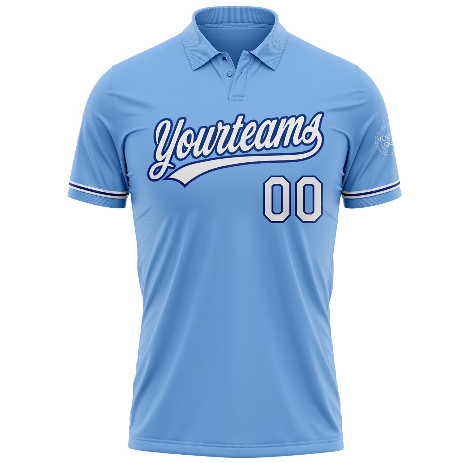 Custom Light Blue White-Royal Performance Vapor Golf Polo Shirt view 2