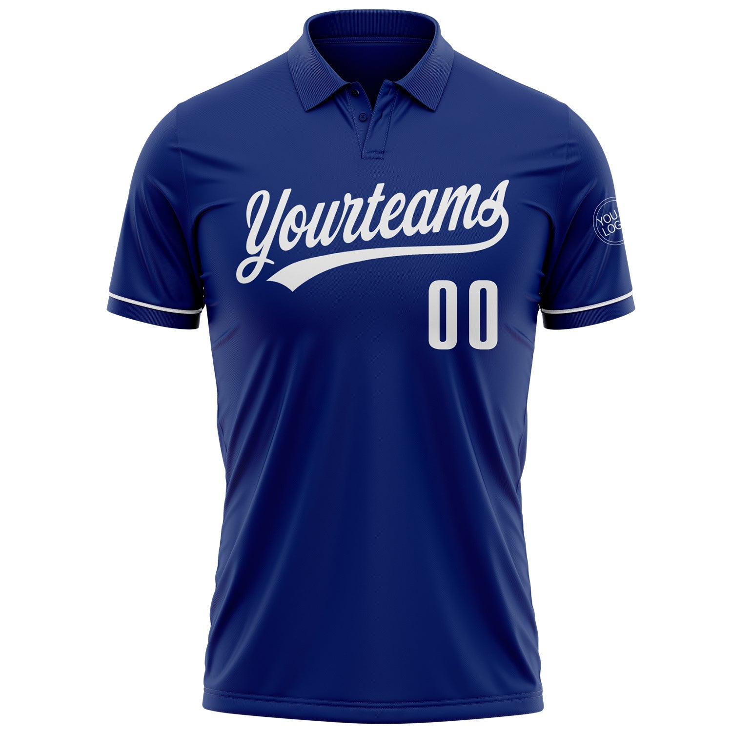 Custom Royal White Performance Vapor Golf Polo Shirt view 2