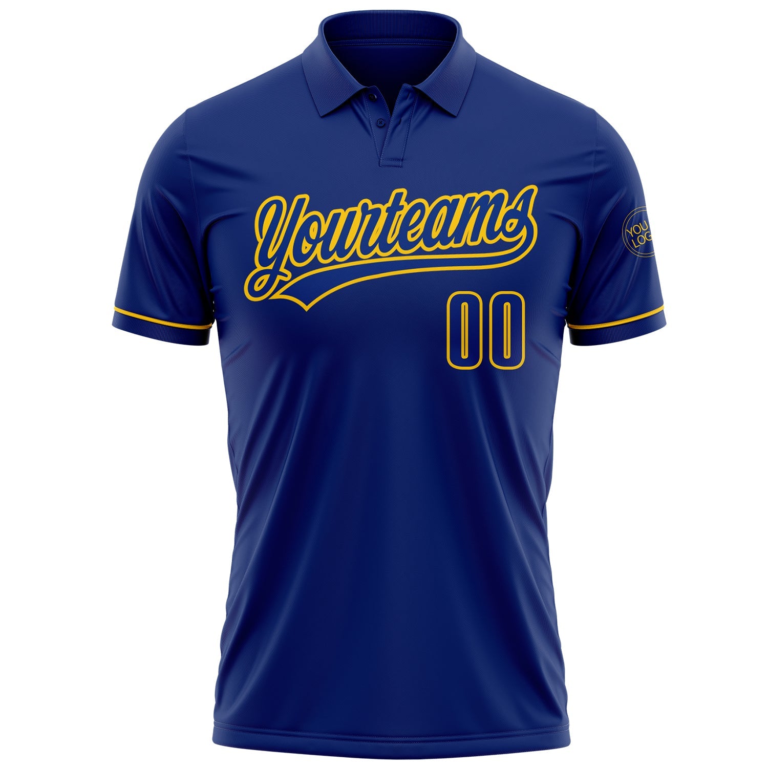 Custom Royal Yellow Performance Vapor Golf Polo Shirt view 2