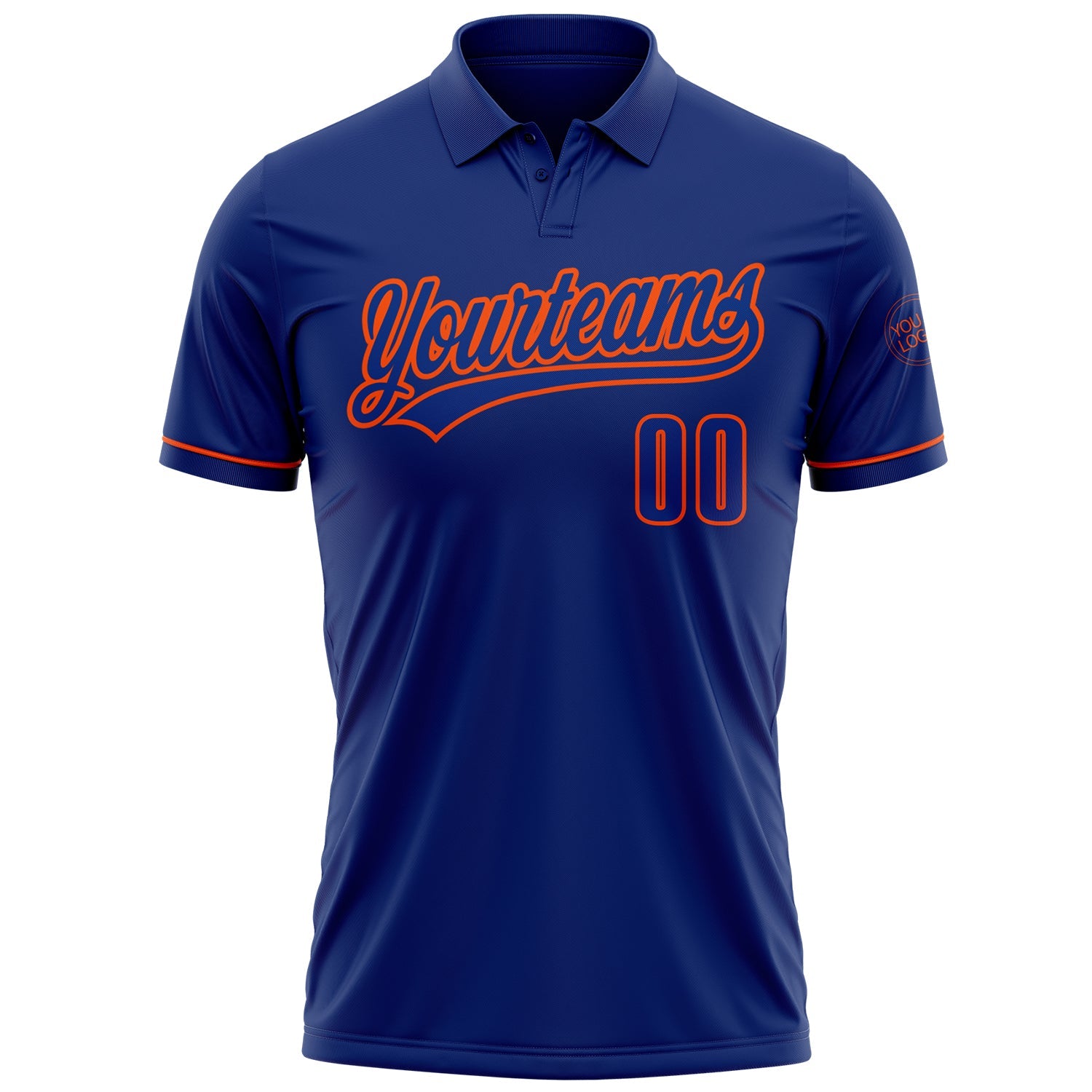 Custom Royal Orange Performance Vapor Golf Polo Shirt view 2
