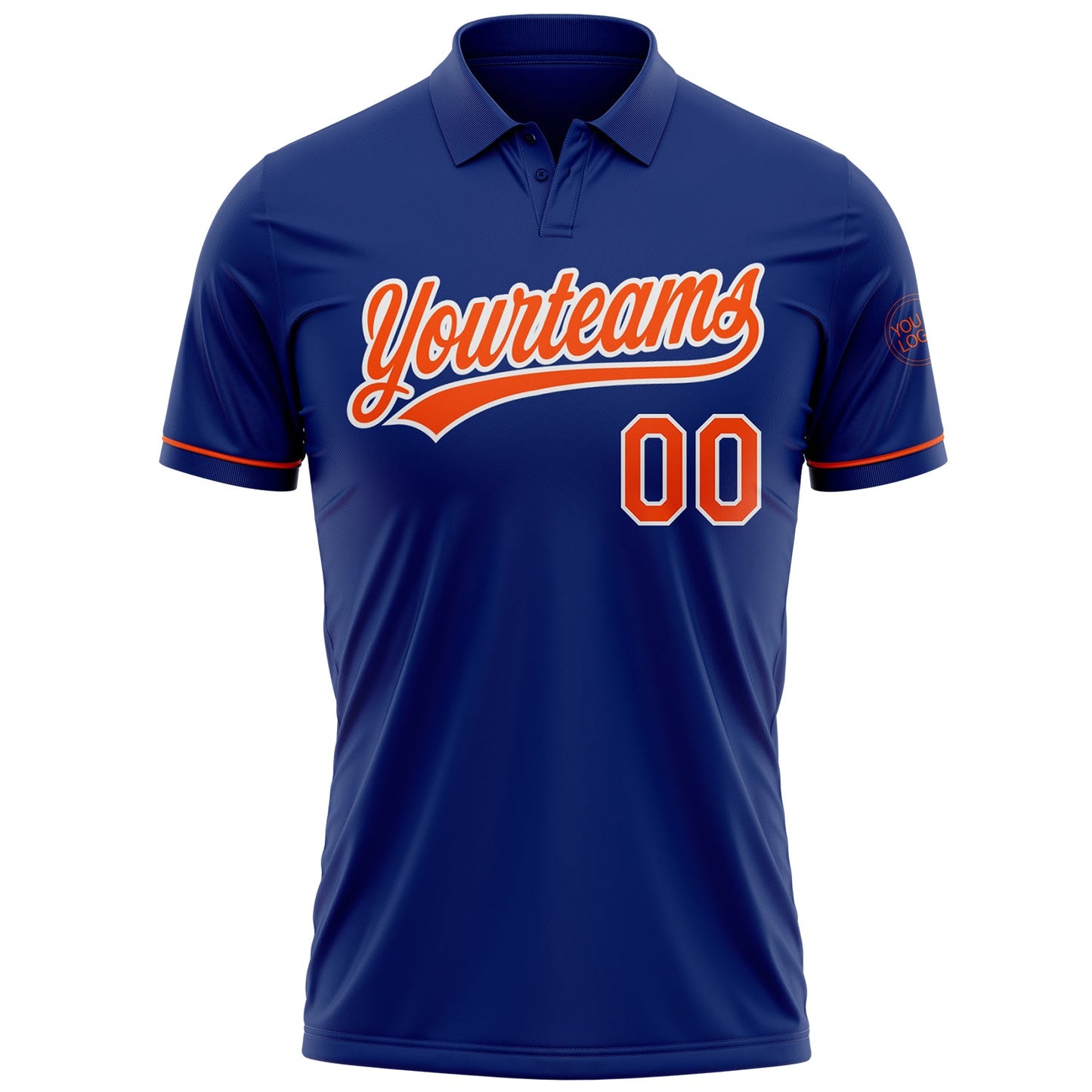 Custom Royal Orange-White Performance Vapor Golf Polo Shirt view 2