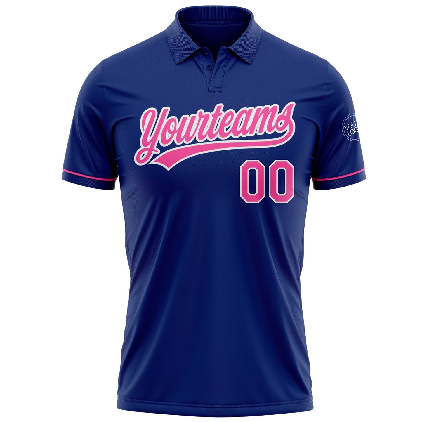 Custom Royal Pink-White Performance Vapor Golf Polo Shirt view 2