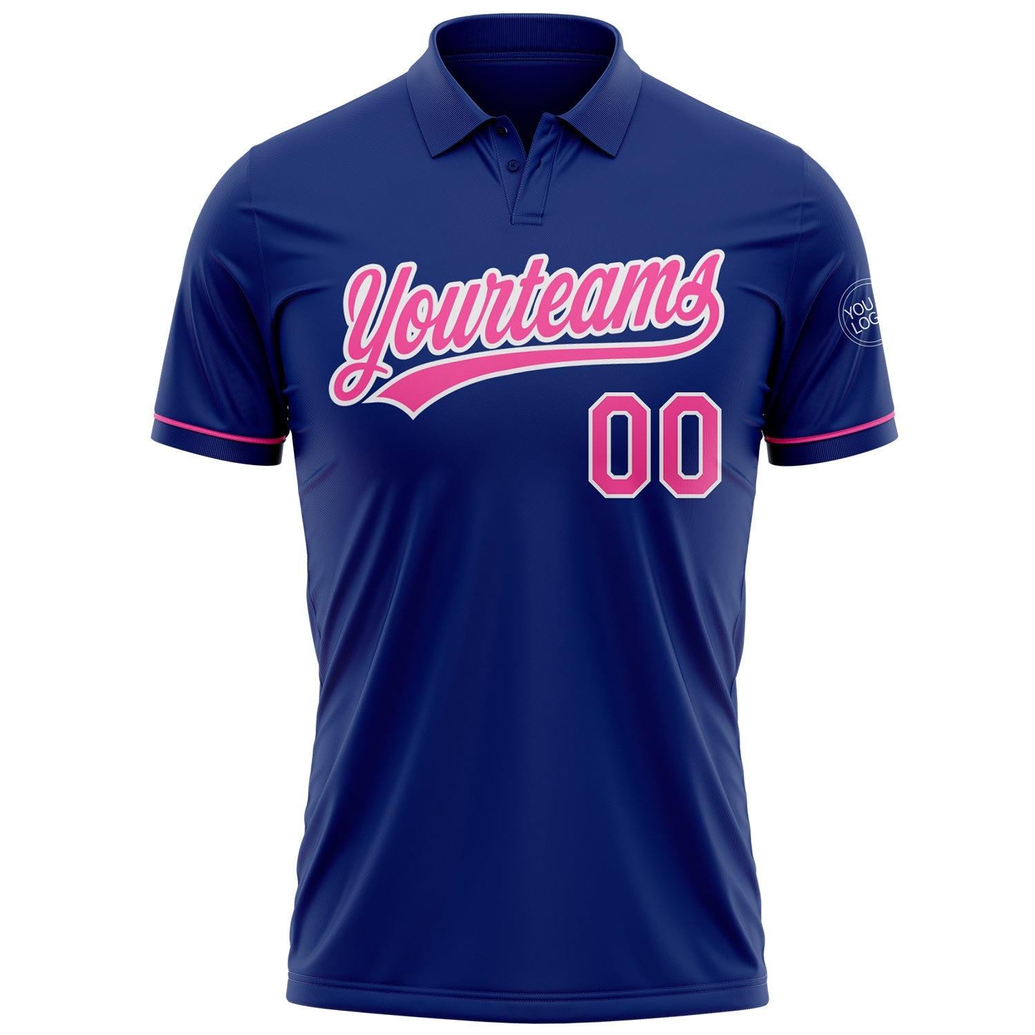 Custom Royal Pink-White Performance Vapor Golf Polo Shirt view 2