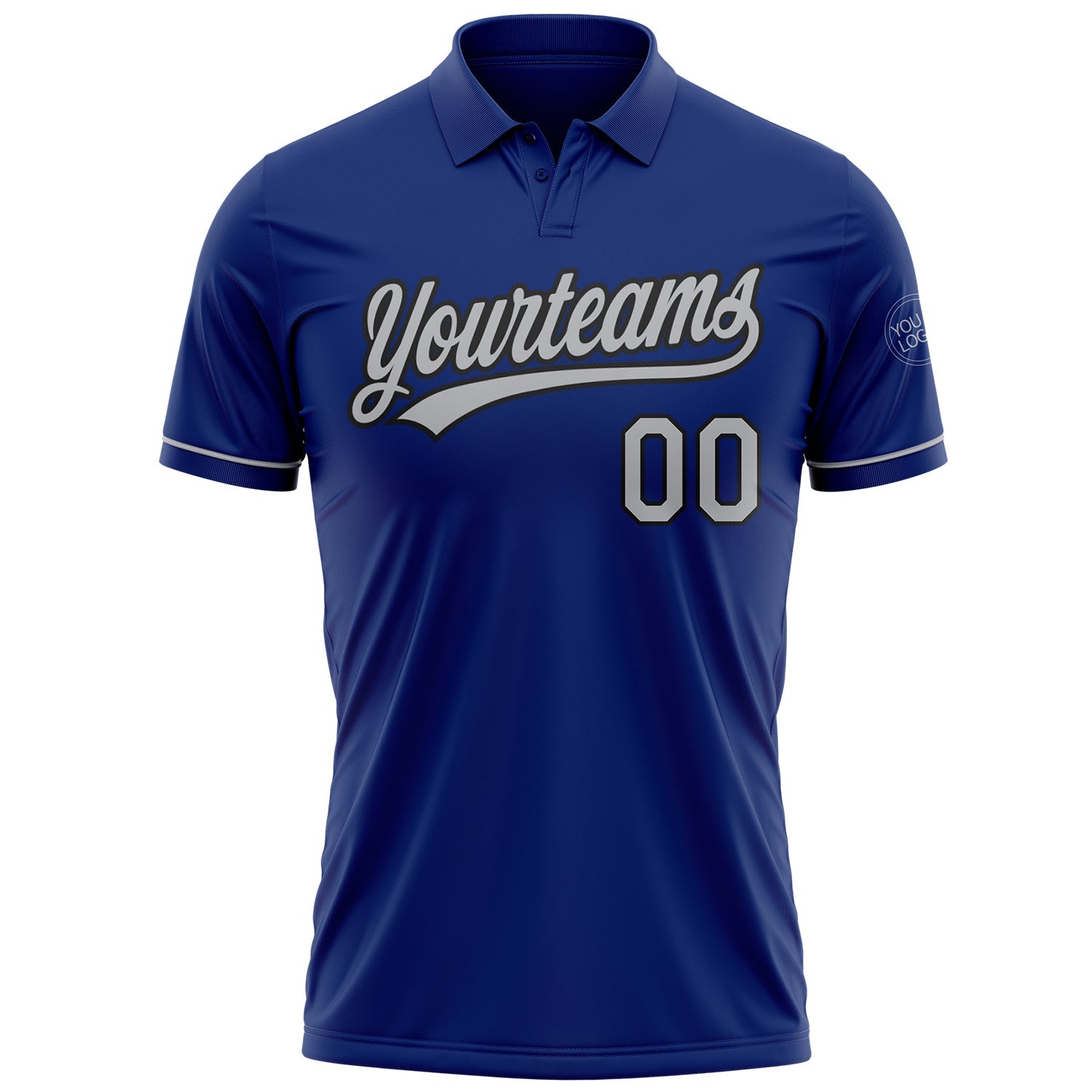 Custom Royal Gray-Black Performance Vapor Golf Polo Shirt view 2