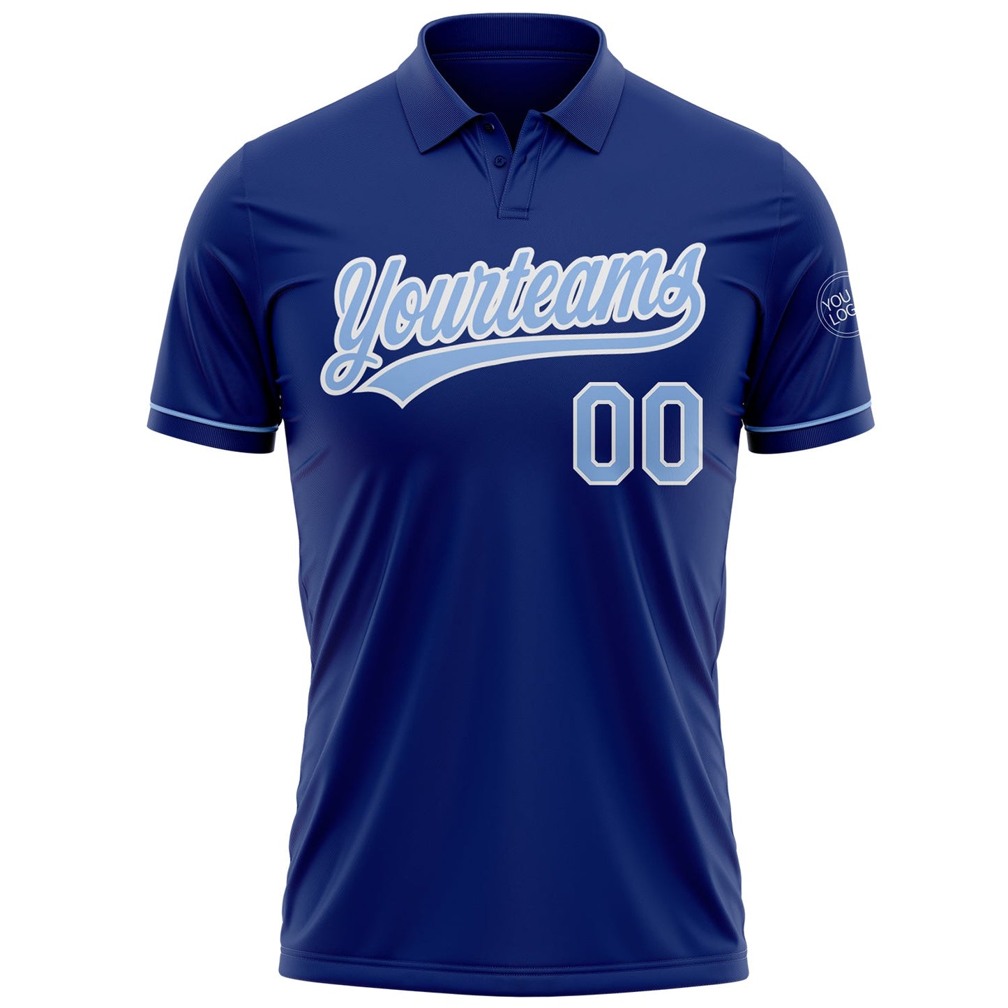 Custom Royal Light Blue-White Performance Vapor Golf Polo Shirt view 2