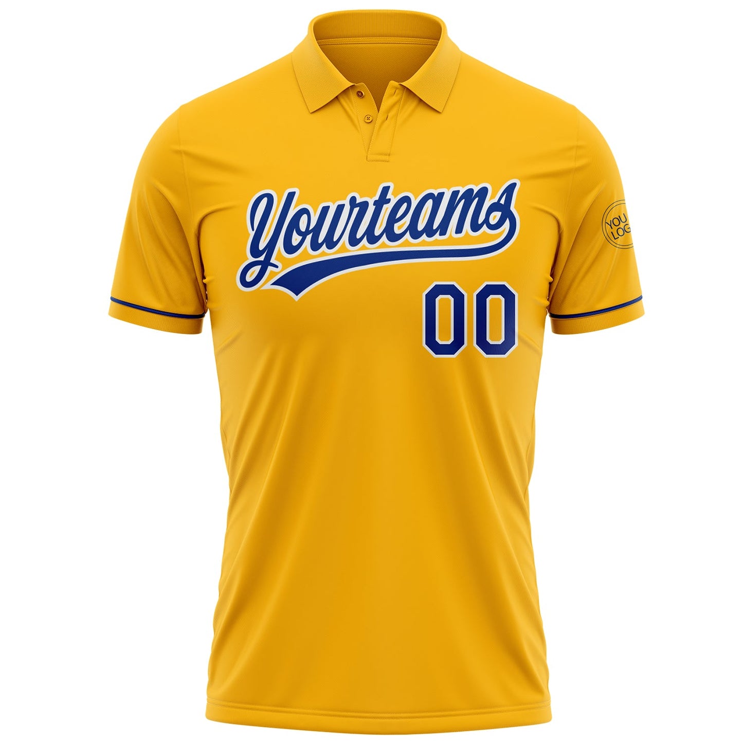 Custom Gold Royal-White Performance Vapor Golf Polo Shirt view 2