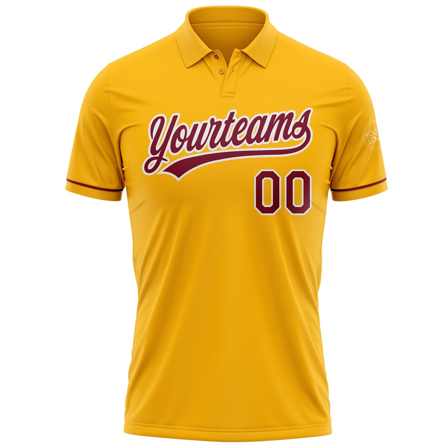 Custom Gold Crimson-White Performance Vapor Golf Polo Shirt view 2