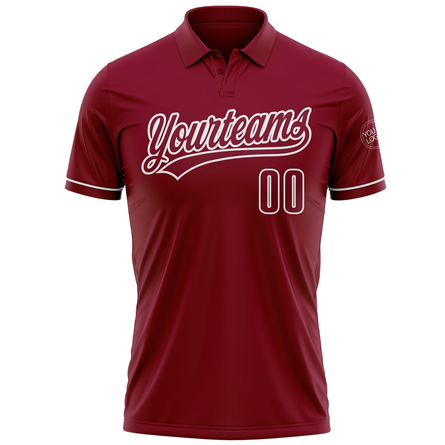 Custom Crimson White Performance Vapor Golf Polo Shirt view 2