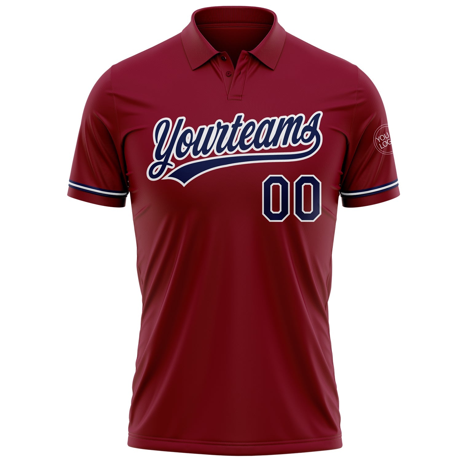 Custom Crimson Navy-White Performance Vapor Golf Polo Shirt view 2
