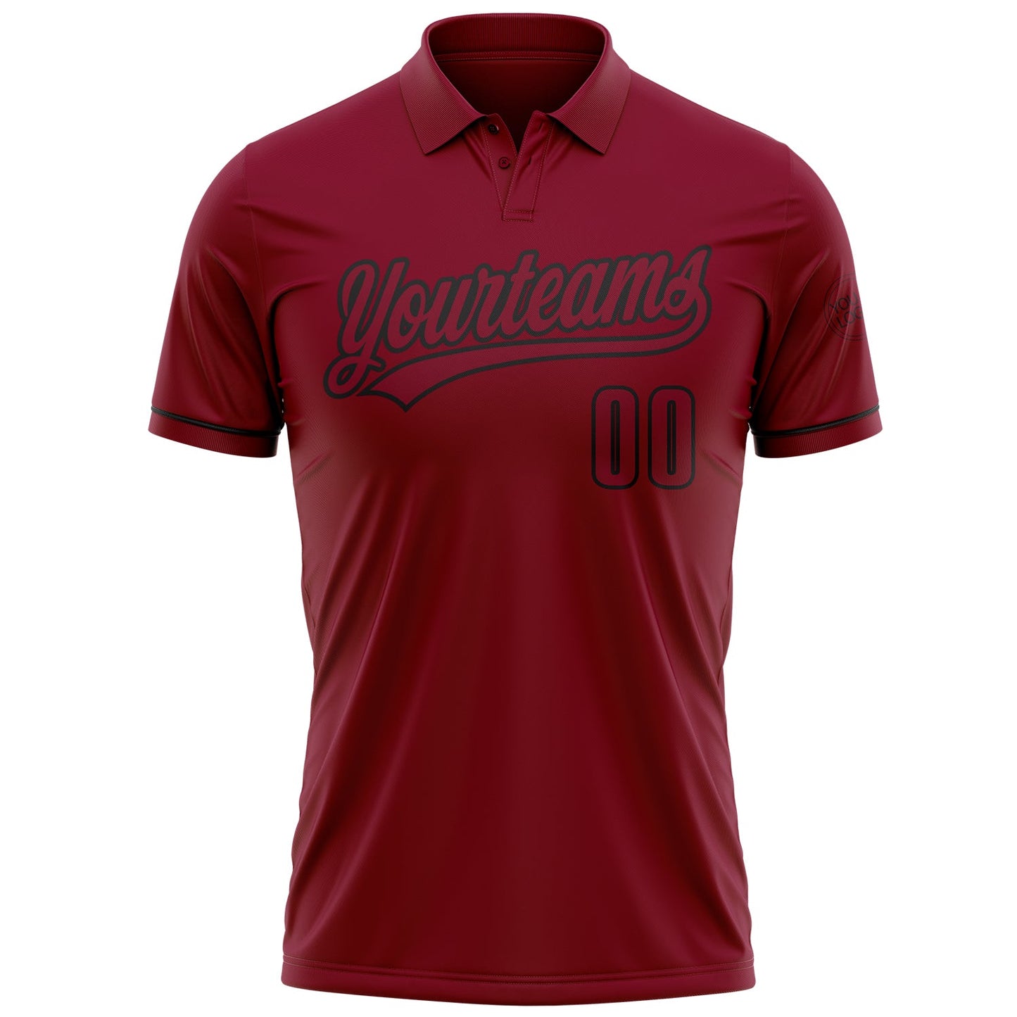 Custom Crimson Black Performance Vapor Golf Polo Shirt view 2