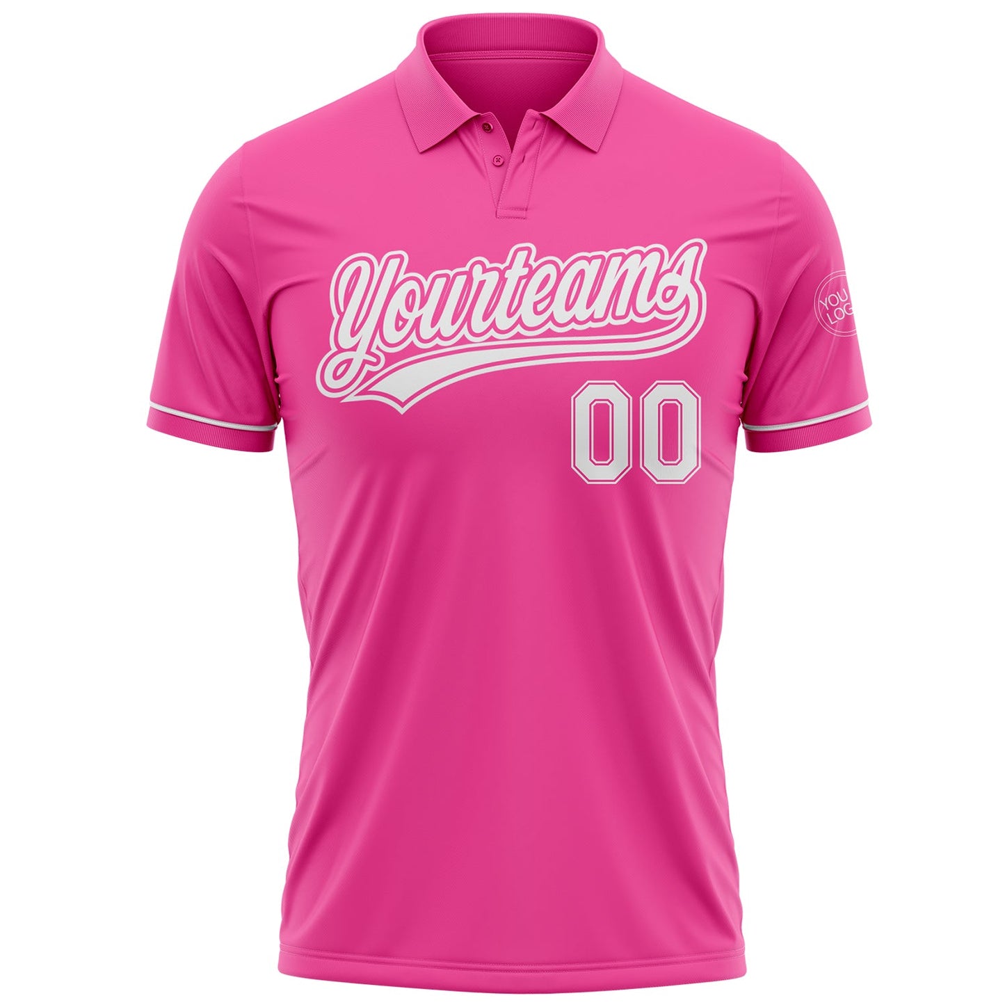 Custom Pink White Performance Vapor Golf Polo Shirt view 2