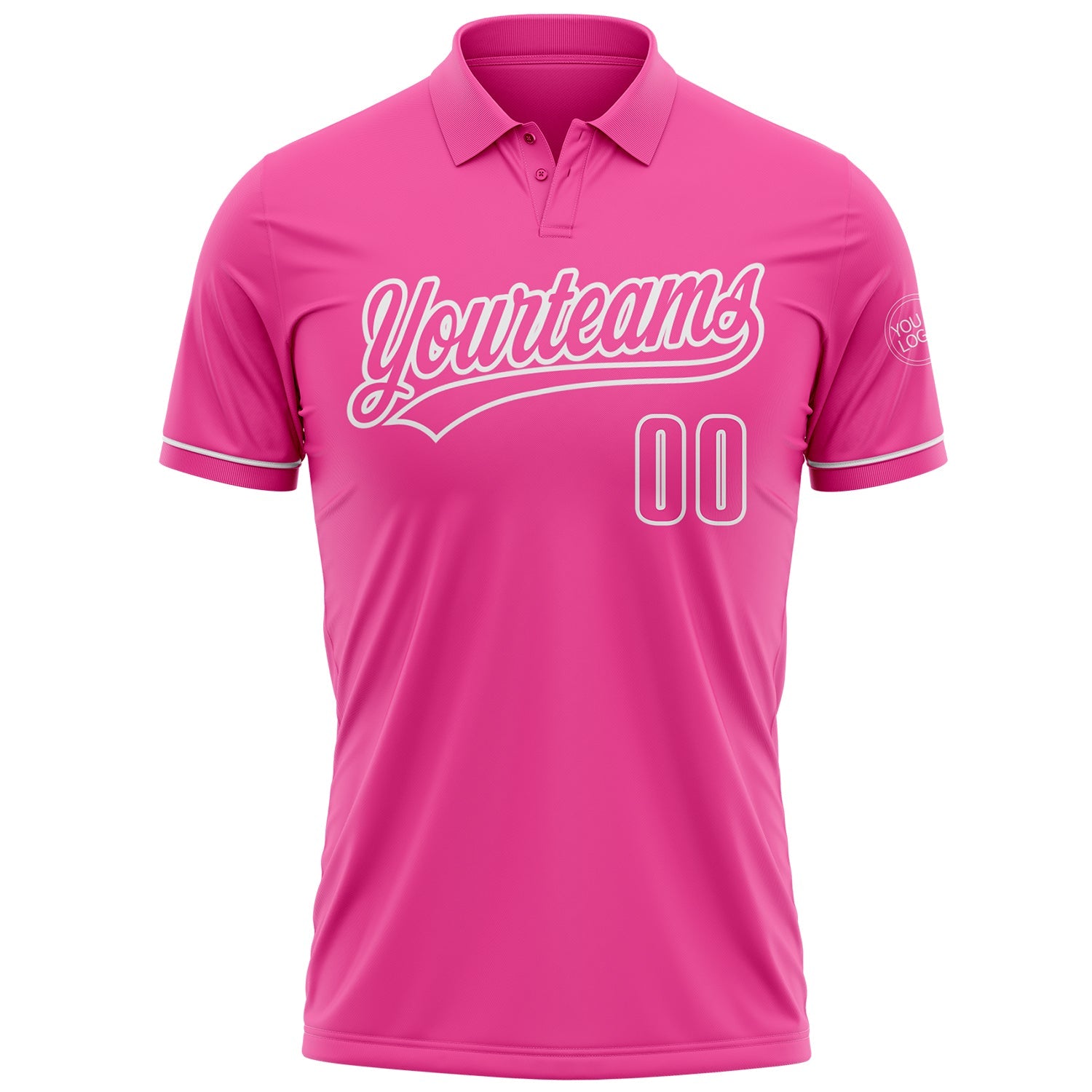 Custom Pink White Performance Vapor Golf Polo Shirt view 2