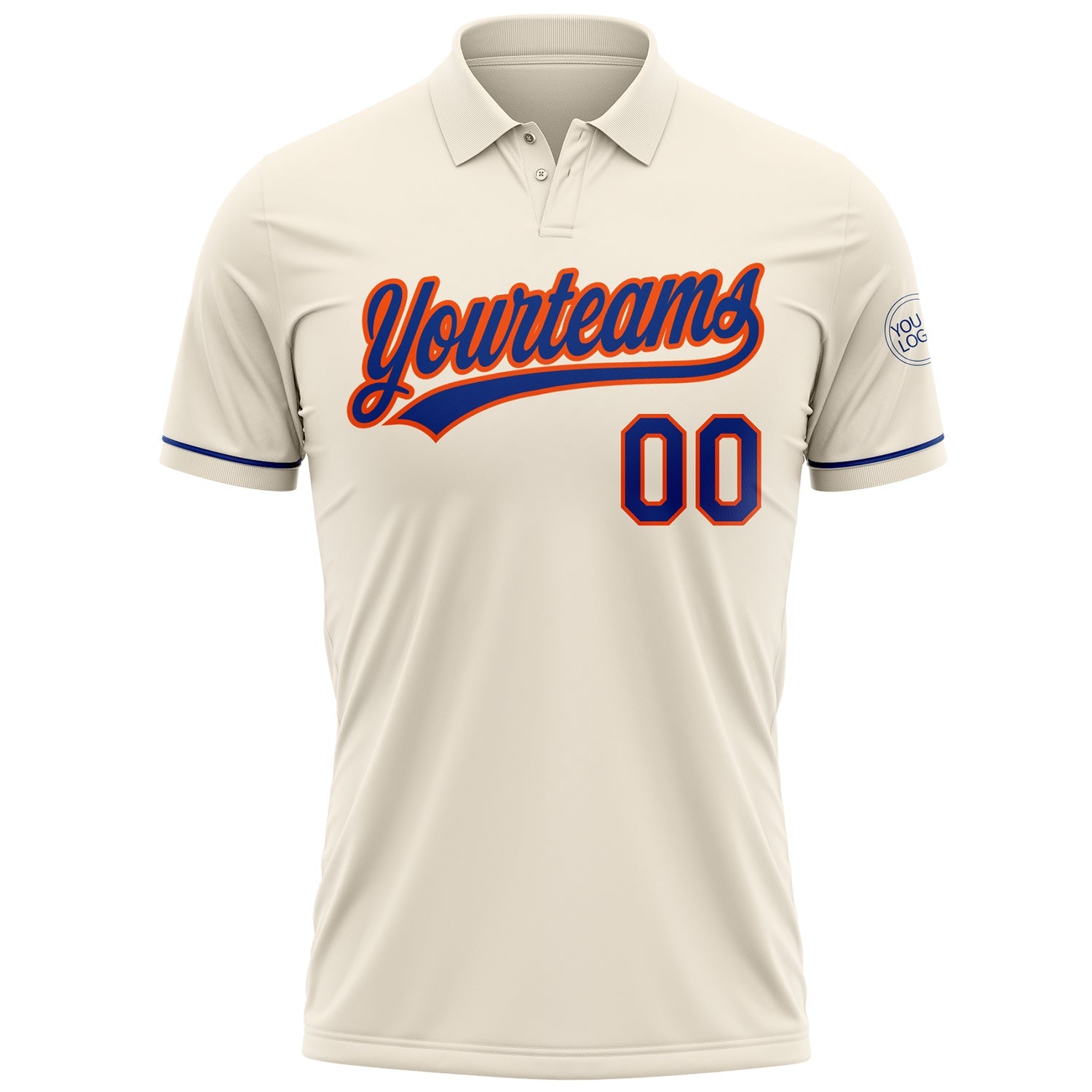 Custom Cream Royal-Orange Performance Vapor Golf Polo Shirt view 2