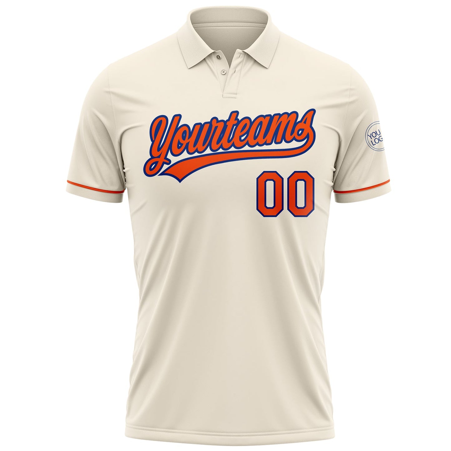 Custom Cream Orange-Royal Performance Vapor Golf Polo Shirt view 2