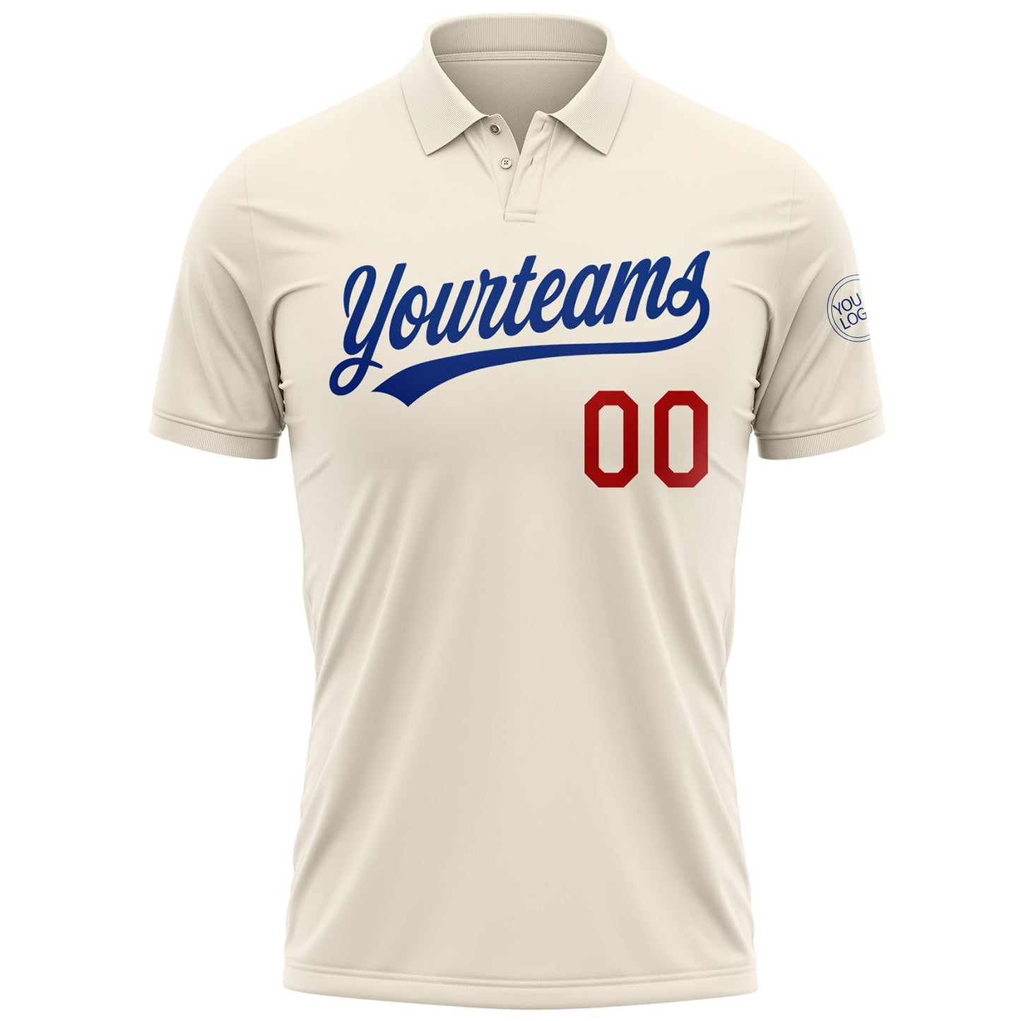 Custom Cream Red-Royal Performance Vapor Golf Polo Shirt view 2