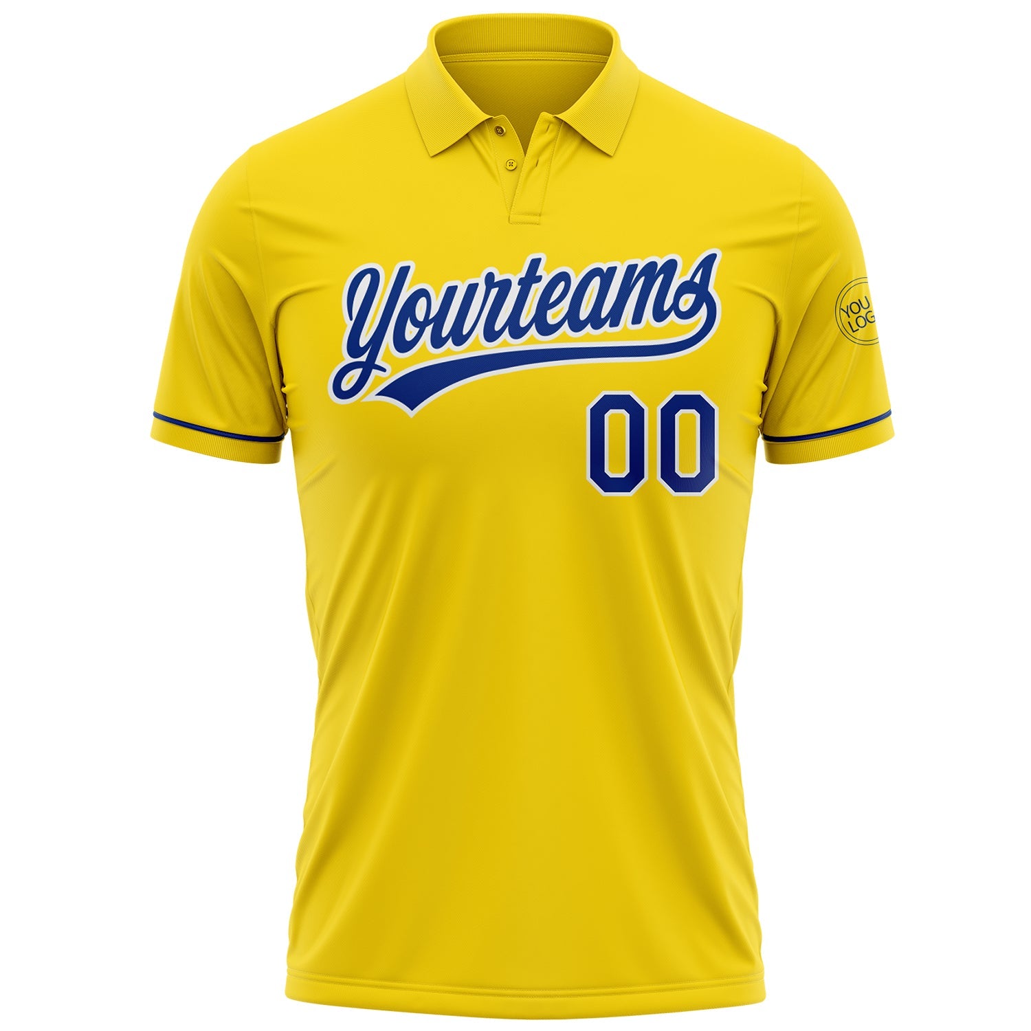 Custom Yellow Royal-White Performance Vapor Golf Polo Shirt view 2