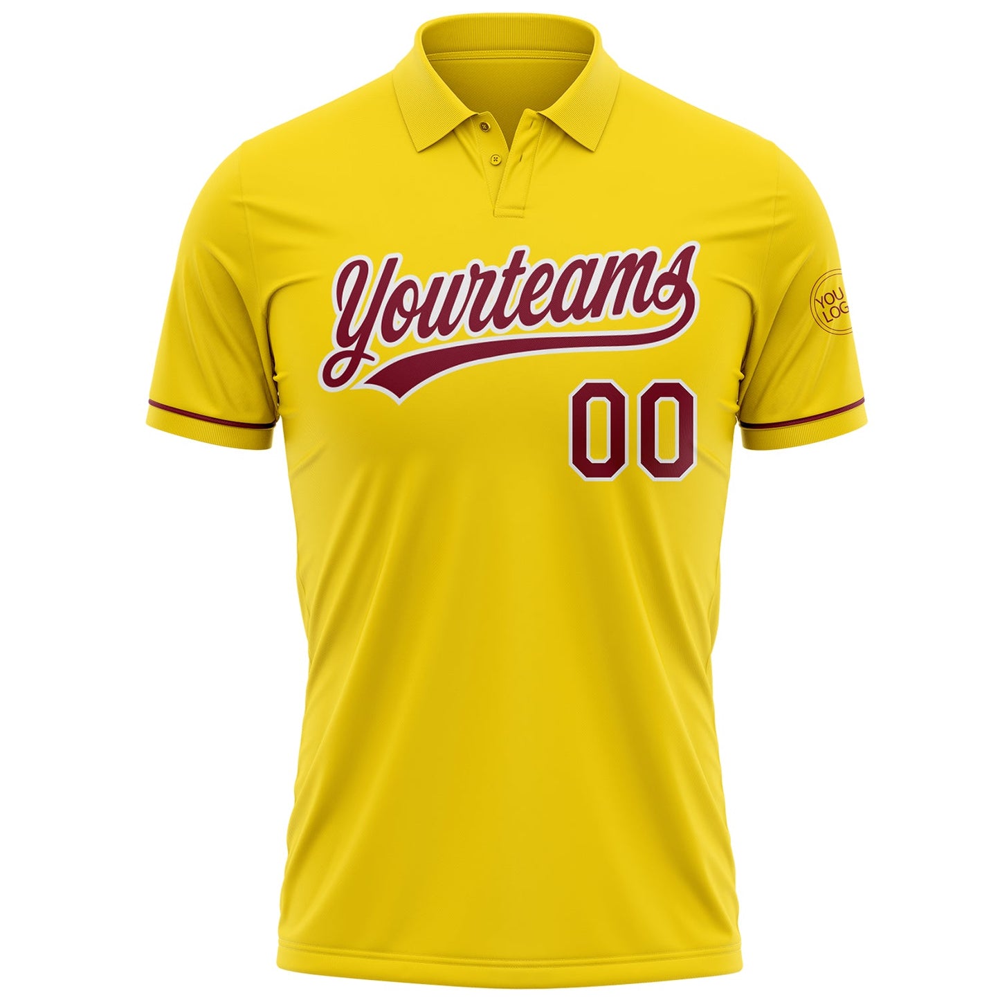 Custom Yellow Crimson-White Performance Vapor Golf Polo Shirt view 2