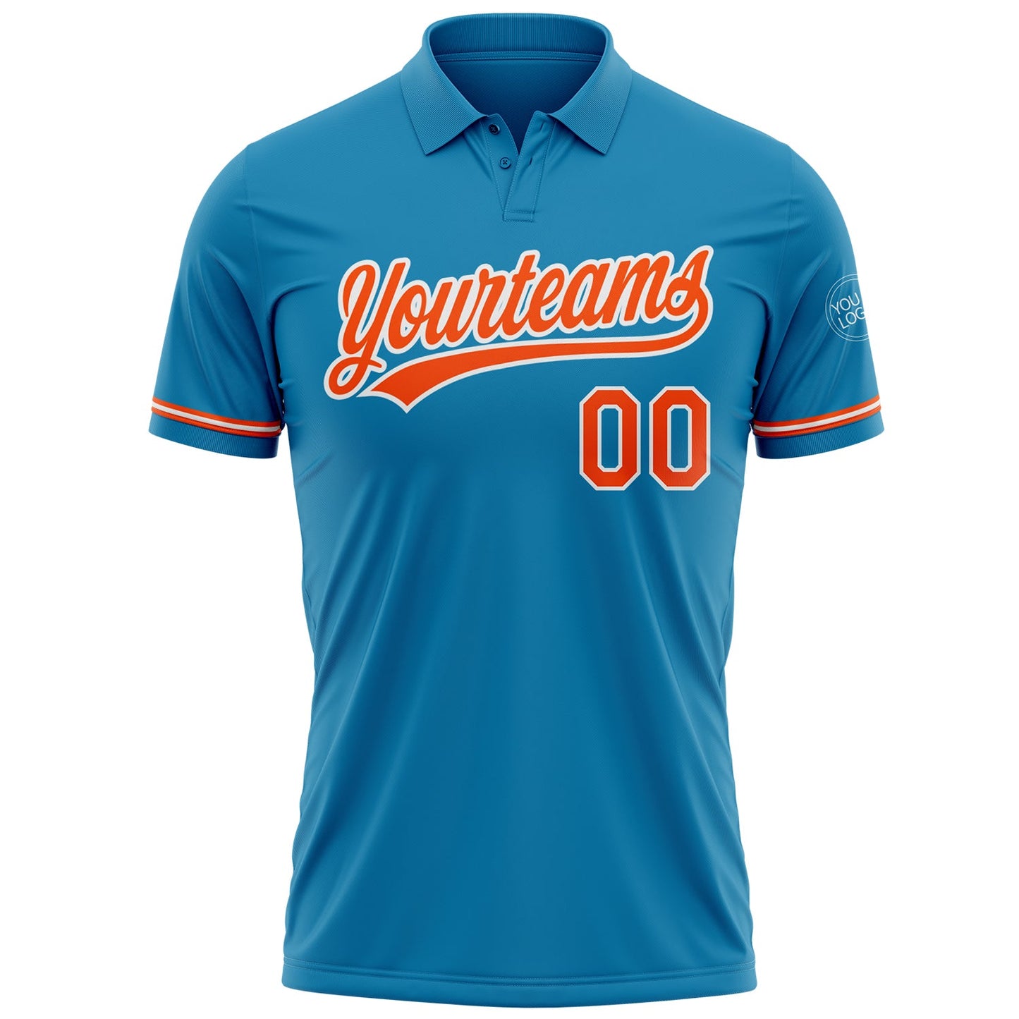 Custom Panther Blue Orange-White Performance Vapor Golf Polo Shirt view 2
