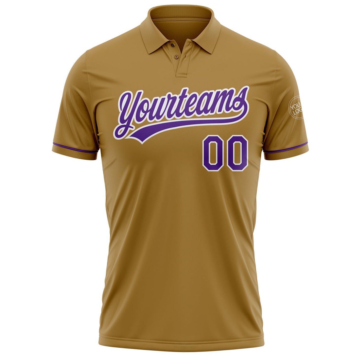Custom Old Gold Purple-White Performance Vapor Golf Polo Shirt view 2