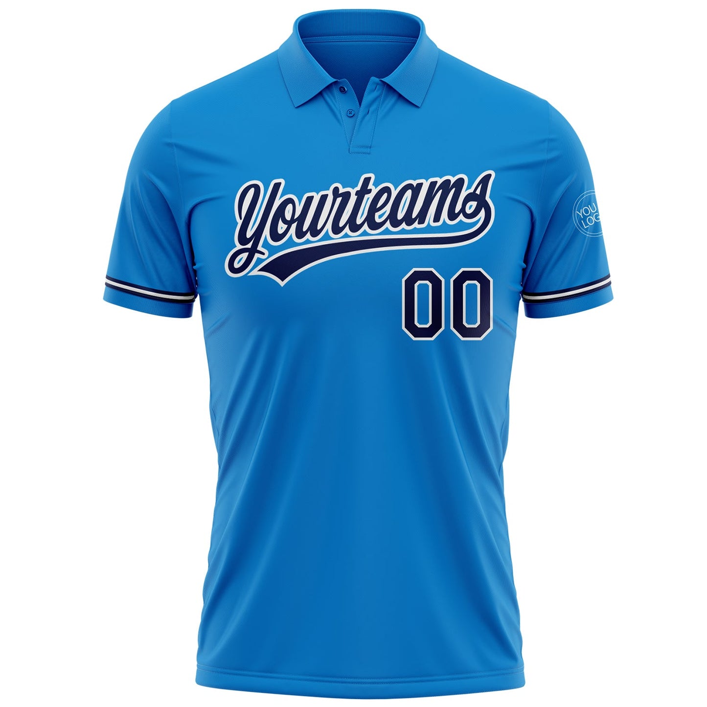 Custom Blue Navy-White Performance Vapor Golf Polo Shirt view 2