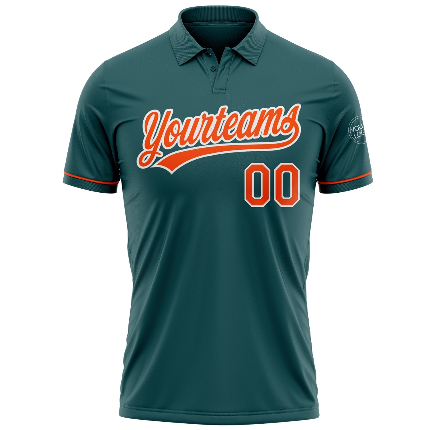 Custom Midnight Green Orange-White Performance Vapor Golf Polo Shirt view 2