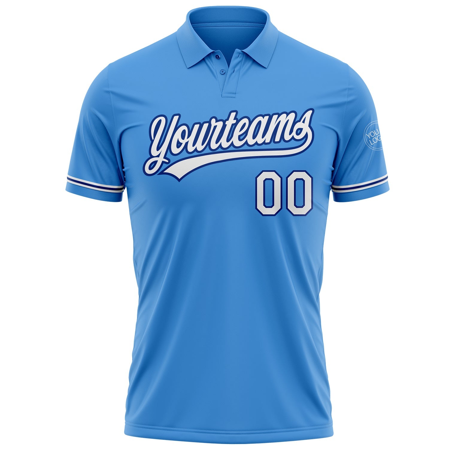 Custom Powder Blue White-Royal Performance Vapor Golf Polo Shirt view 2