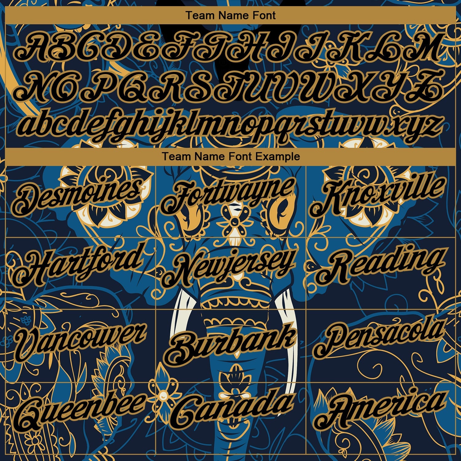 Custom Navy Old Gold 3D Pattern Design Elephant Performance Golf Polo Shirt view 4