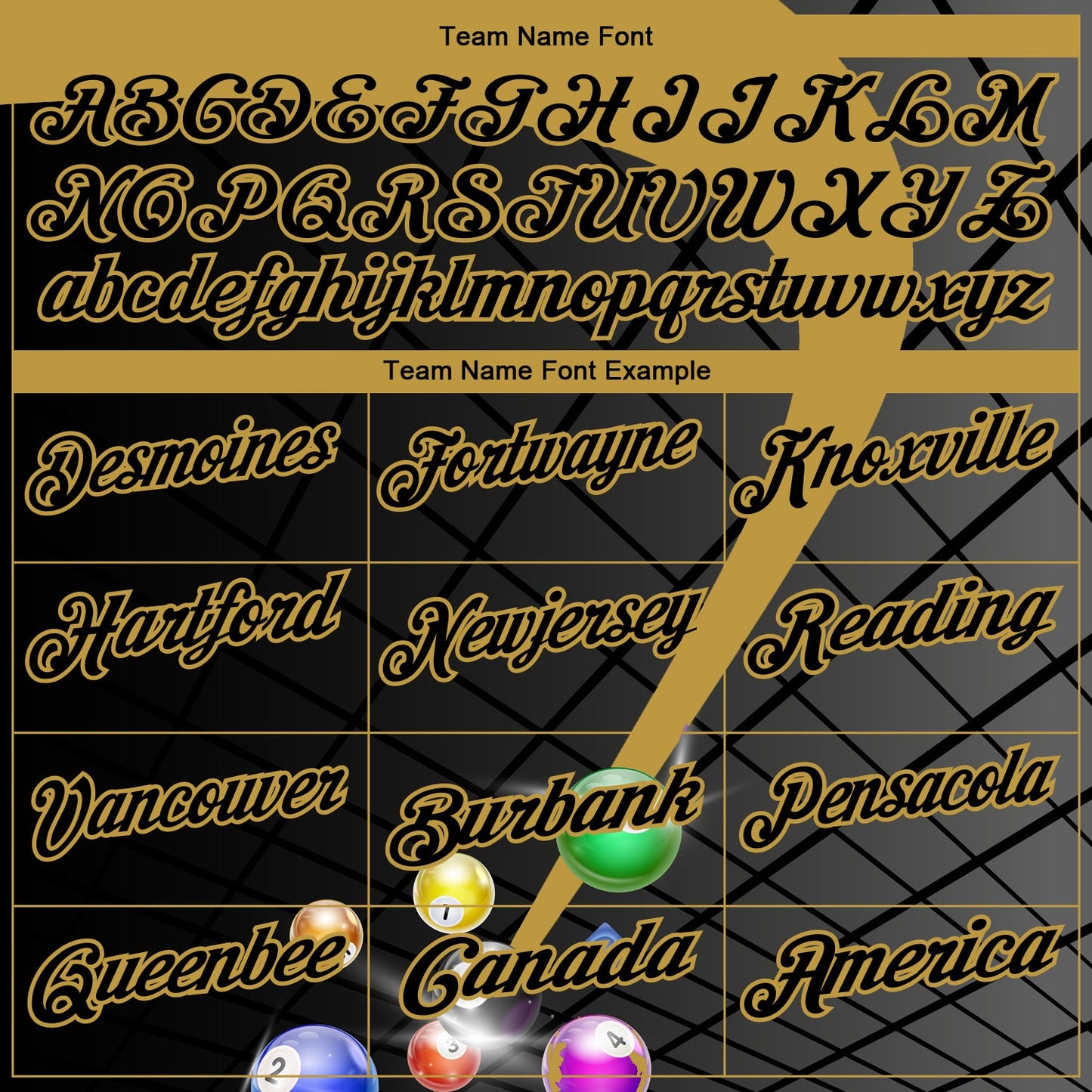 Custom Black Old Gold 3D Pattern Design Billiards Performance Polo Shirt view 3