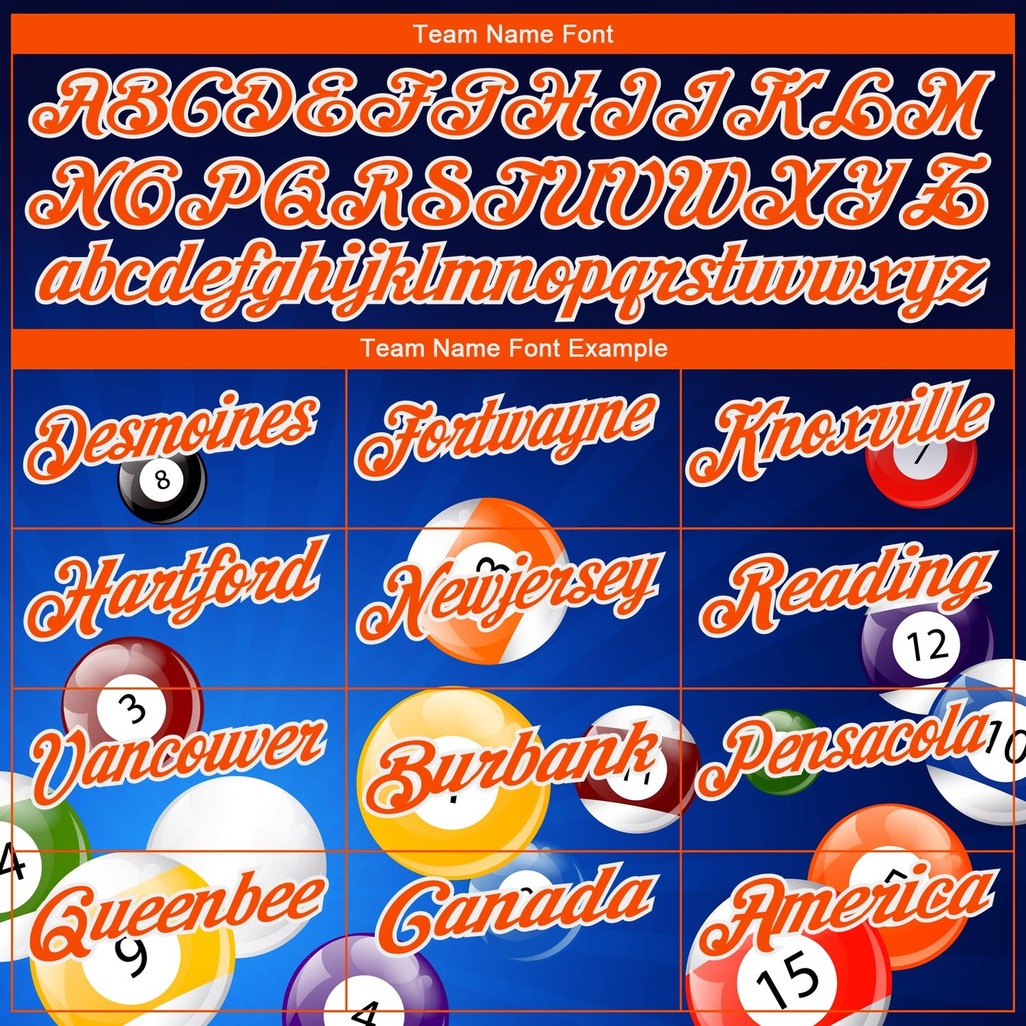 Custom Royal Orange-White 3D Pattern Design Billiards Performance Polo Shirt view 3