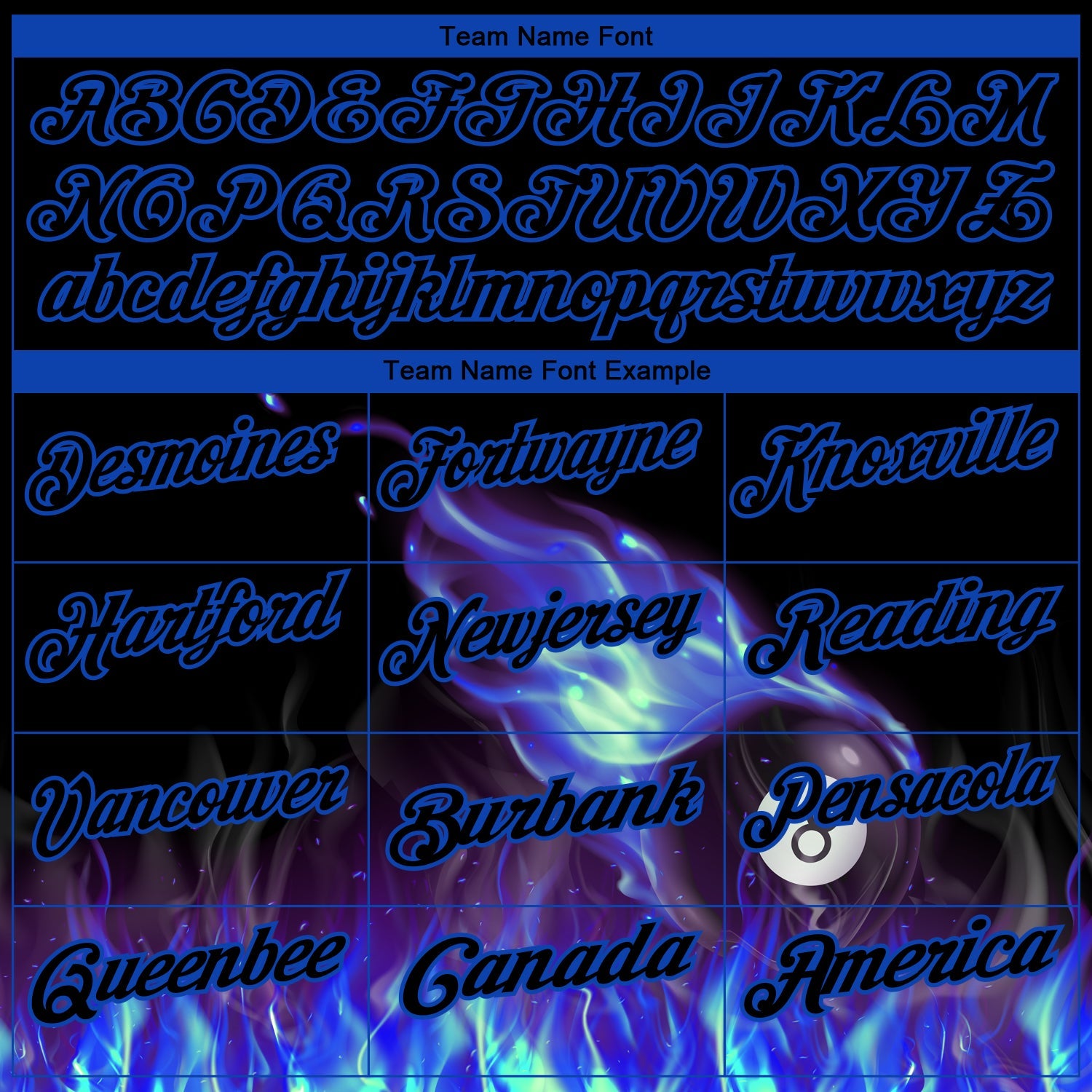 Custom Black Thunder Blue 3D Pattern Design Flame Billiards 8 Ball Performance Polo Shirt view 3