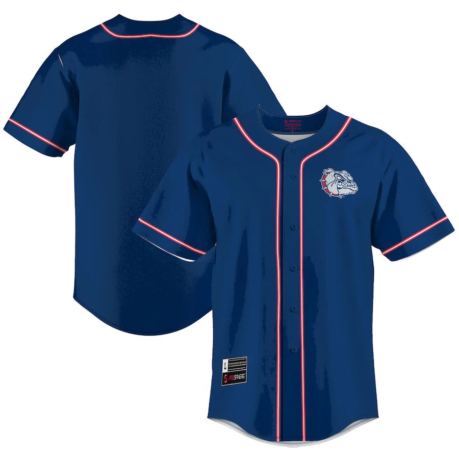 Gonzaga Bulldogs Baseball Jersey Navy Stitched American College Jerseys - Main View