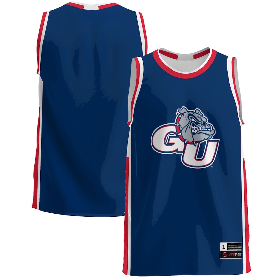 Gonzaga Bulldogs Basketball Jersey Navy Stitched American College Jerseys - Main View