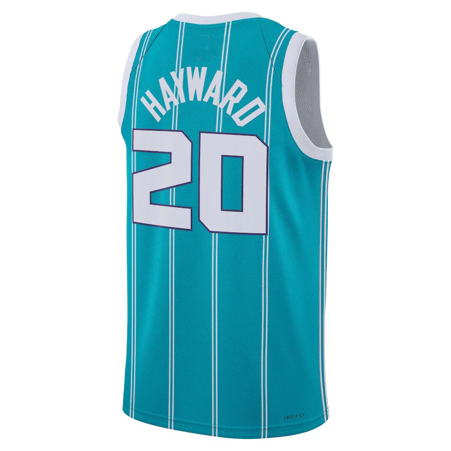 C.Hornets #20 Gordon Hayward Unisex 2022-23 Swingman Jersey Icon Edition Teal Stitched American Basketball Jersey - Main View