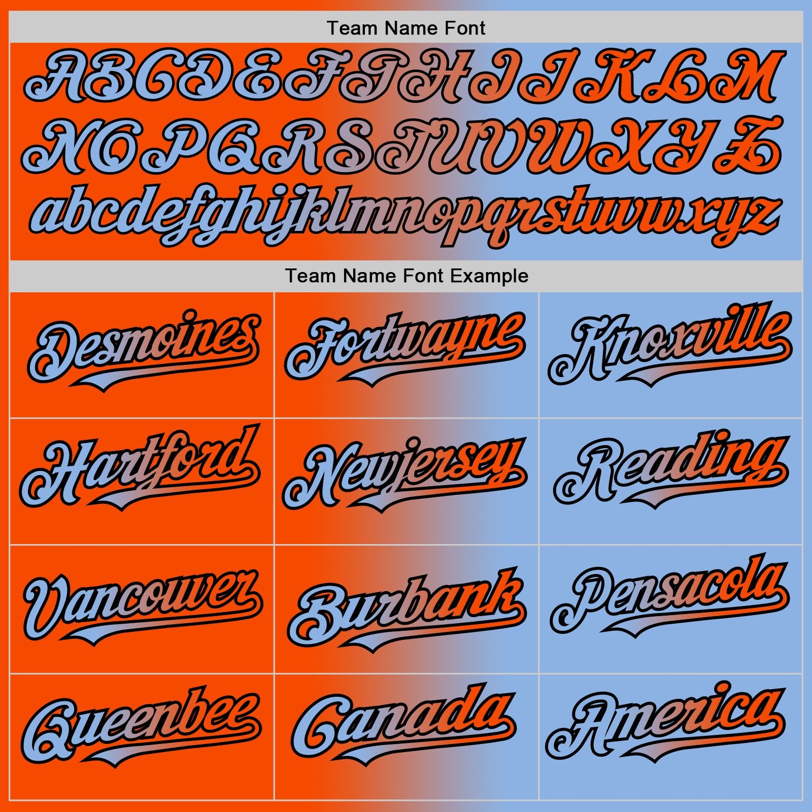 Custom Light Blue Orange-Black Authentic Gradient Fashion Baseball Jersey view 4